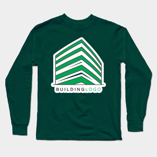 Building Skyscraper in Cityscape Sticker design vector illustration. Building and landmark object icon concept. Company buildings in flat style sticker design logo. Long Sleeve T-Shirt by AlviStudio